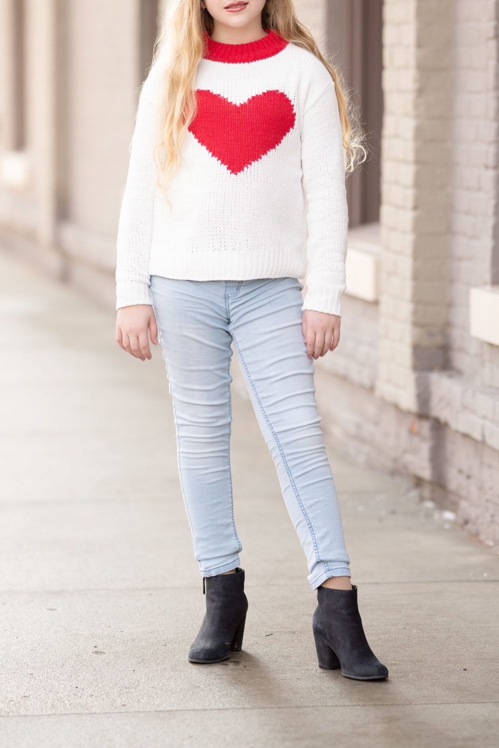 Petite Fashion and Style Blog | Lovers + Friends Heart Stopper Sweater | Tucker + Tate Sweetheart Intarsia Sweater | Galentine's Day Idea for Kids