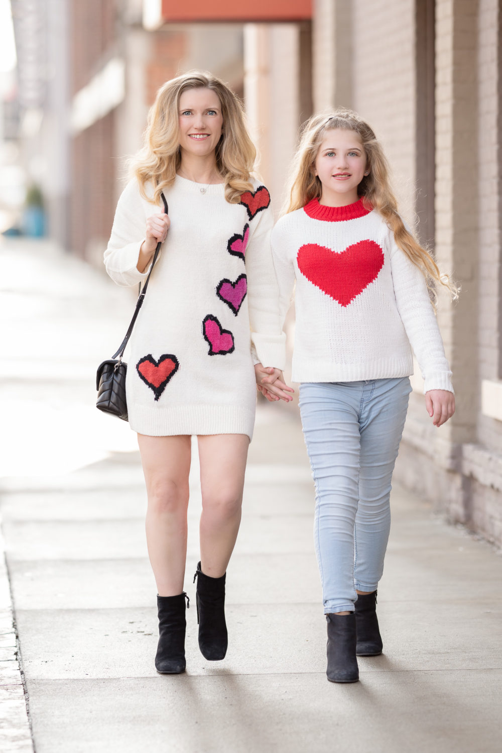 Petite Fashion and Style Blog | Lovers + Friends Heart Stopper Sweater | Tucker + Tate Sweetheart Intarsia Sweater | Galentine's Day Idea for Kids