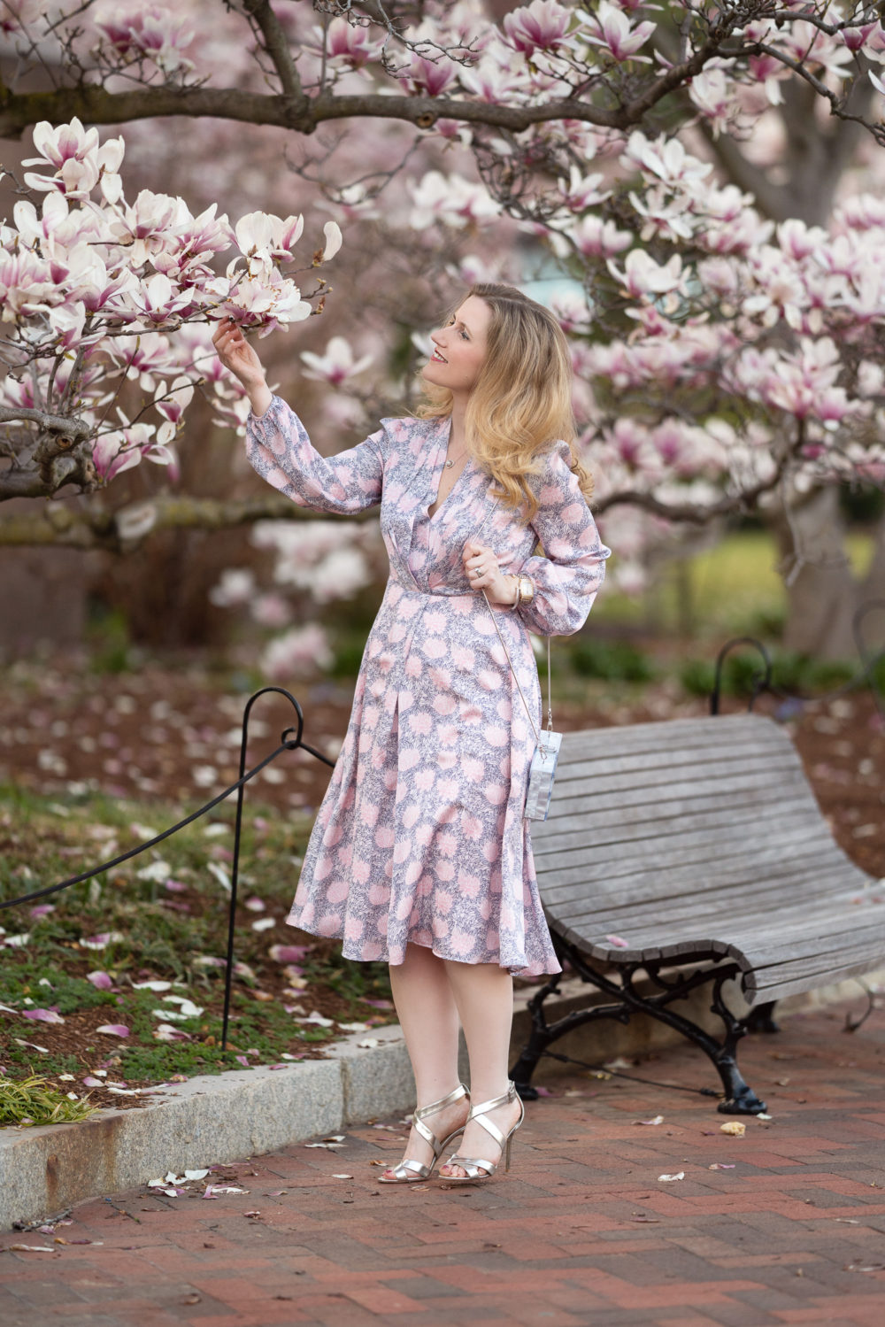 Petite Fashion Blog | Smithsonian Gardens | Gal Meets Glam Dresses | Magnolia Trees in Bloom | Magnolia Trees