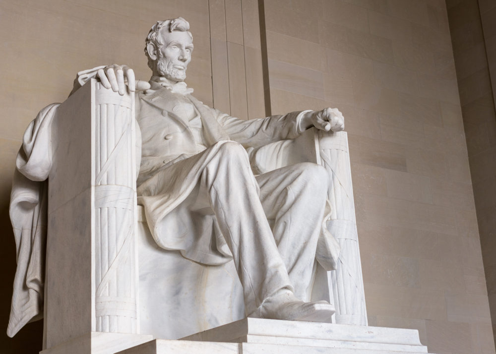 Statue of President Lincoln in Lincoln Memorial
