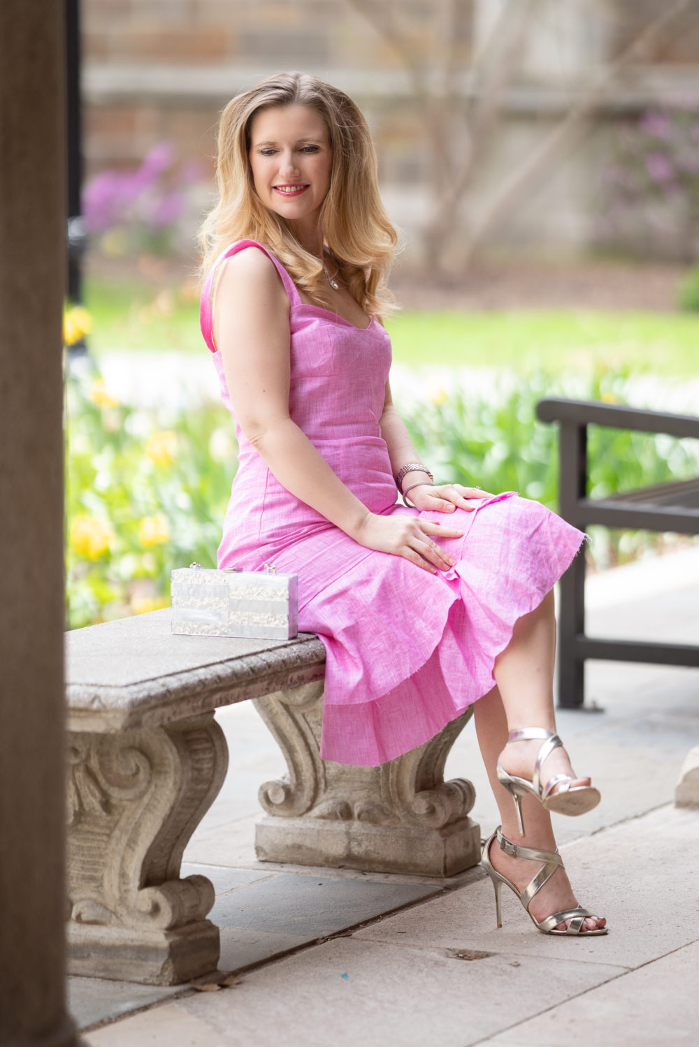 Petite Fashion Blog | Milly Kendal Dress | Milly Box Bag | Jimmy Choo Sandals | eBay Designer Jewelry