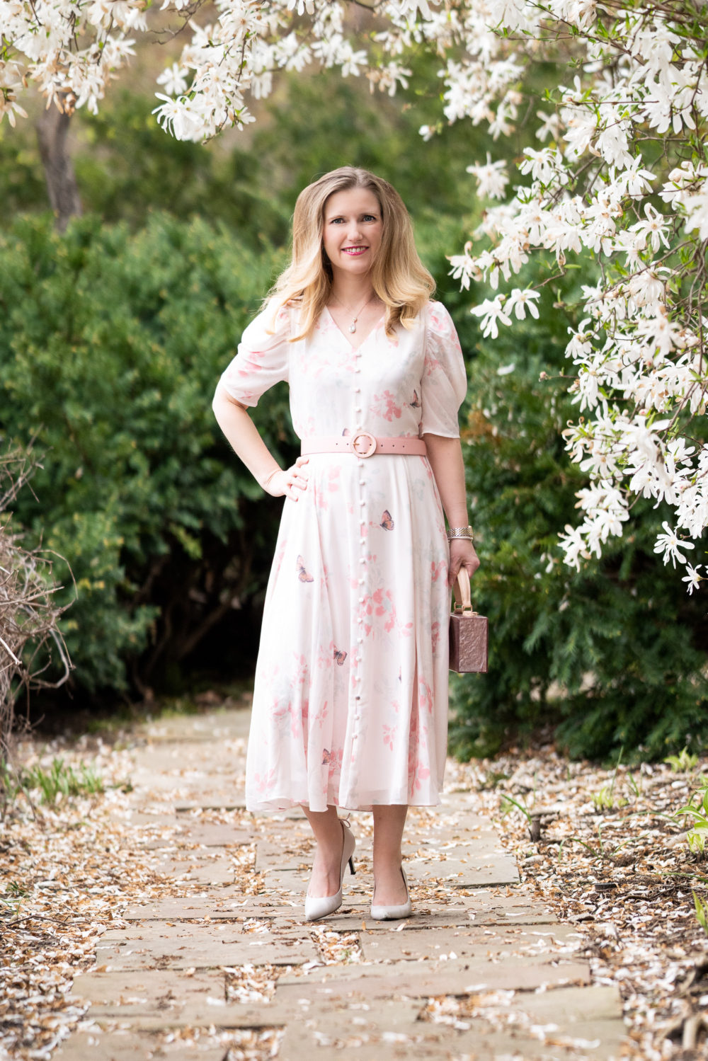 Petite Fashion Blog | Rachel Parcell Romantic Button Front Dress | Rachel Parcell Dresses | Spring Dresses