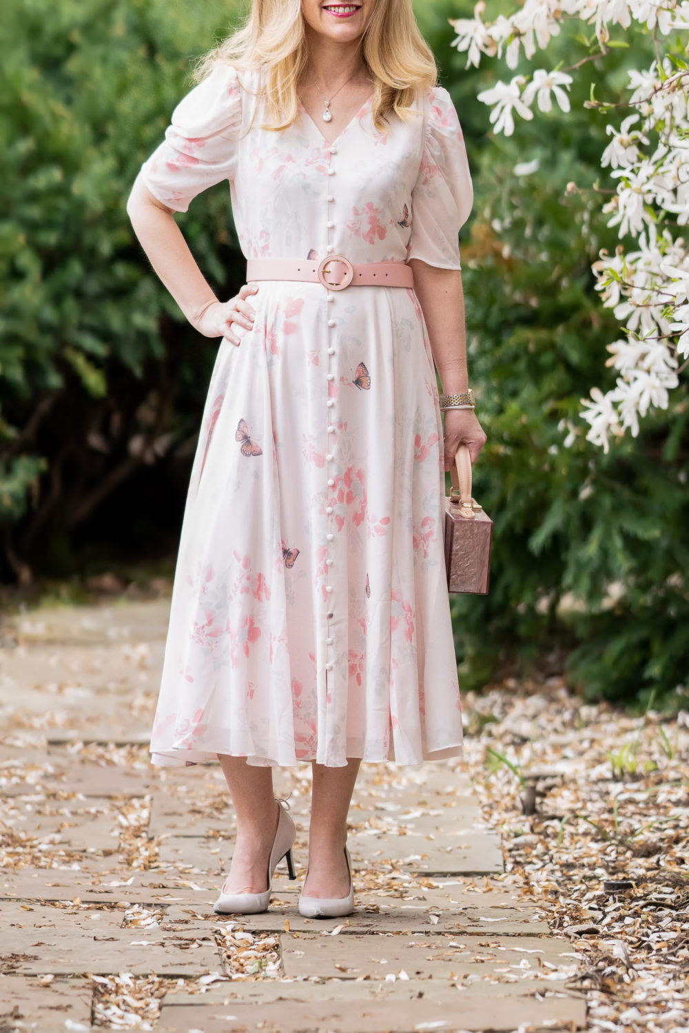 Petite Fashion Blog | Rachel Parcell Romantic Button Front Dress | Rachel Parcell Dresses | Spring Dresses