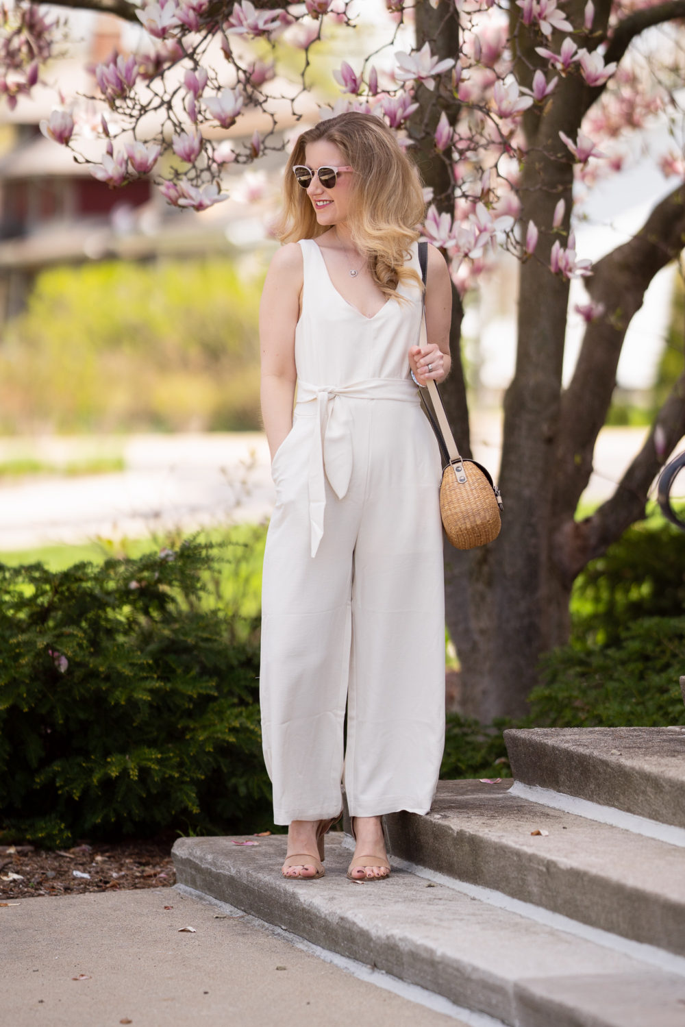 Petite Fashion Blog | Morning Lavender | Meredith Cream Tie Front Jumpsuit | Jumpsuits