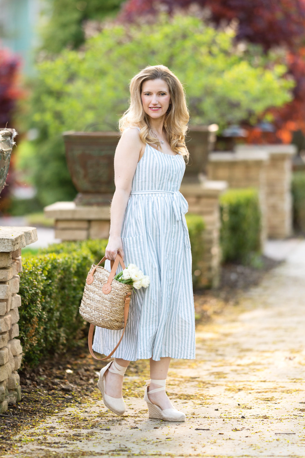 Petite Fashion Blog | Morning Lavender | Elena Mint Green Striped Midi Dress | Striped Dress | Summer Dresses