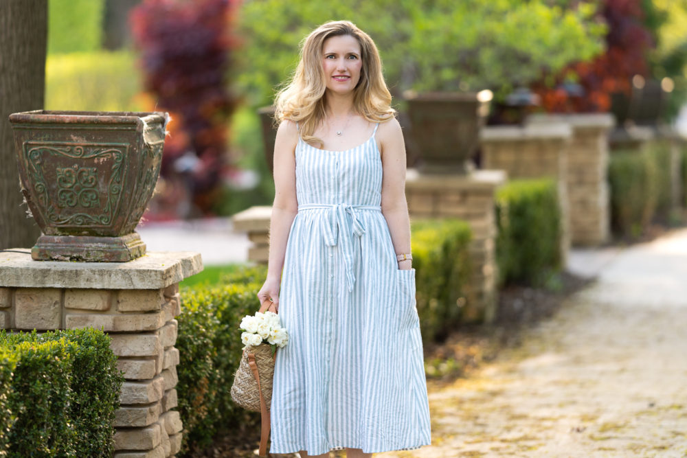 Petite Fashion Blog | Morning Lavender | Elena Mint Green Striped Midi Dress | Striped Dress | Summer Dresses