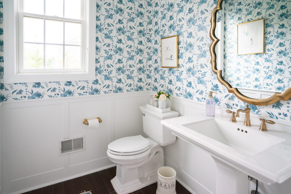 Petite Fashion Blog | Caitlin Wilson Wallpaper | Caitlin Wilson Rugs | Powder Room Ideas | Powder Room Makeover