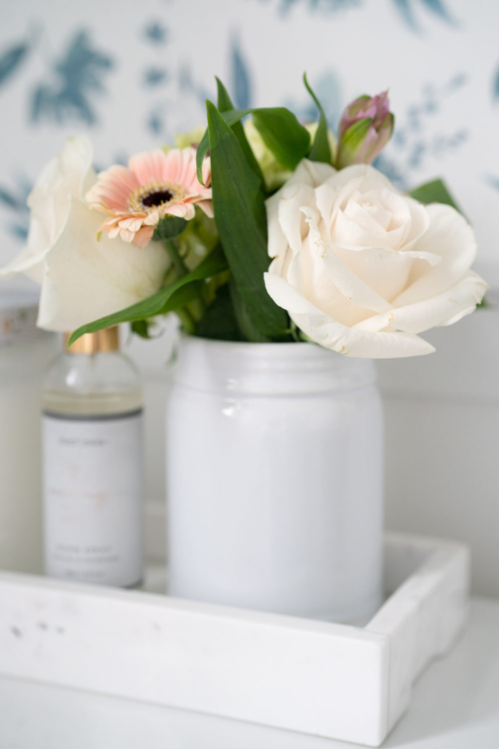 Petite Fashion Blog | Caitlin Wilson Wallpaper | Caitlin Wilson Rugs | Powder Room Ideas | Powder Room Makeover