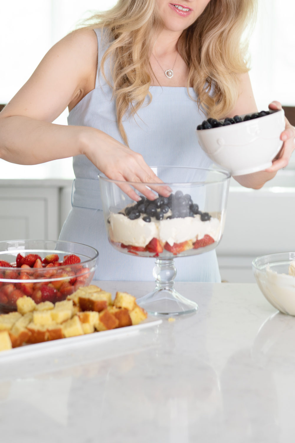 Petite Fashion Blog | Draper James Dress | Berry Trifle Recipe