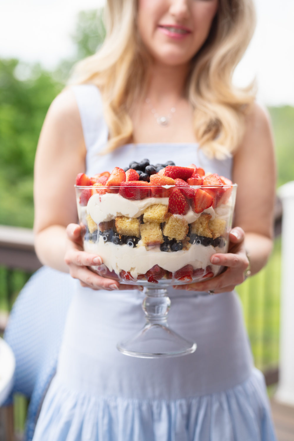 Petite Fashion Blog | Draper James Dress | Berry Trifle Recipe