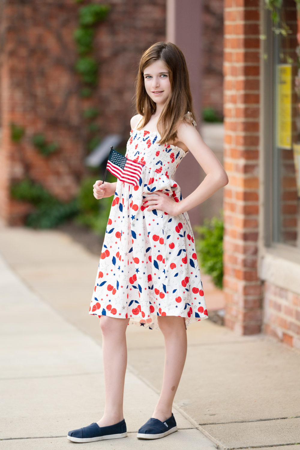 Petite Fashion Blog | Mommy and Me 4th of July Outfit Ideas | 4th of July Outfit Ideas | J. Crew Fit and Flare Dress in Geometric Lace | J. Crew Girl's Smocked Dress in Happy Cherries
