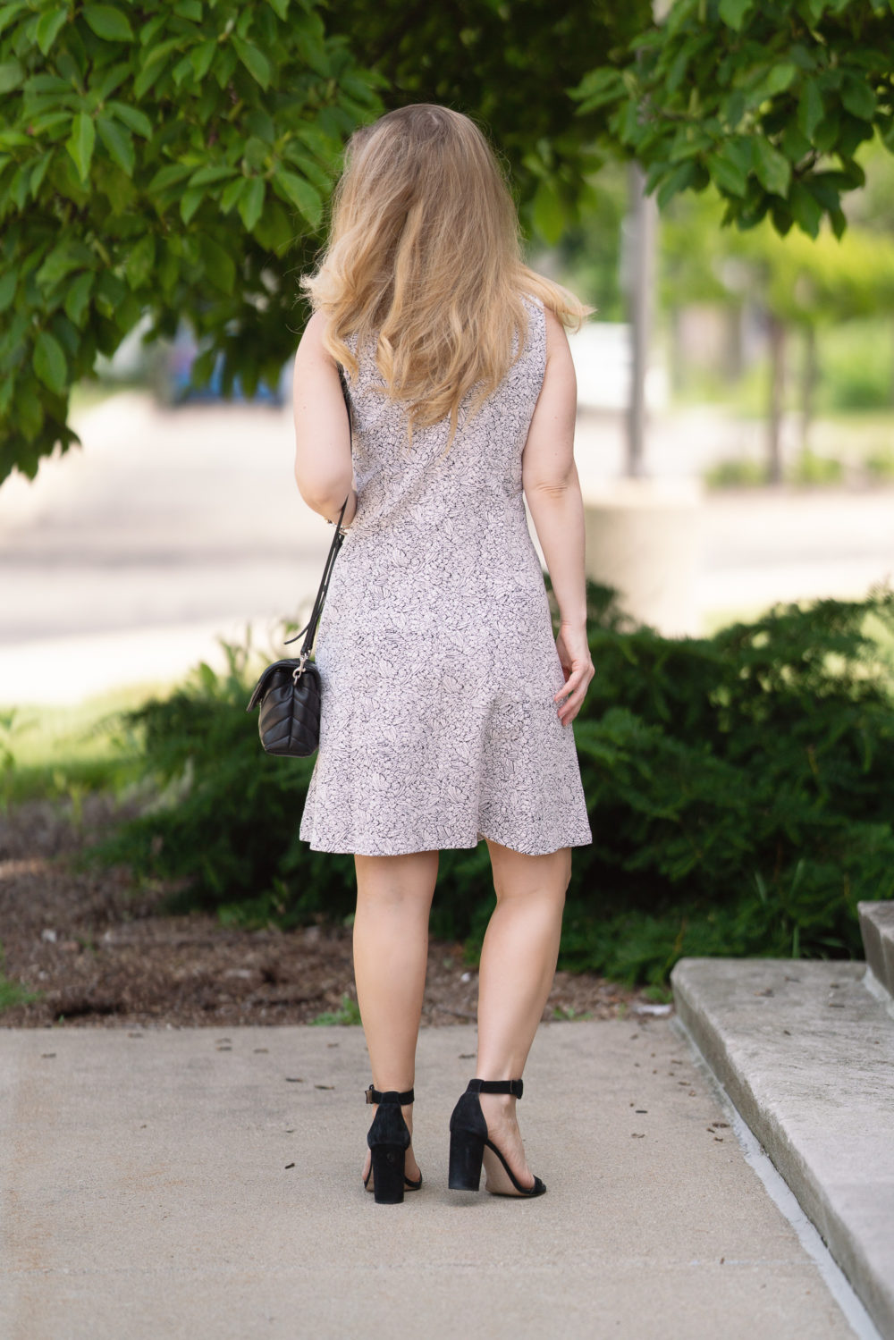 Petite Fashion Blog | Loft Rose Jacquard Flare Dress | Loft Sale