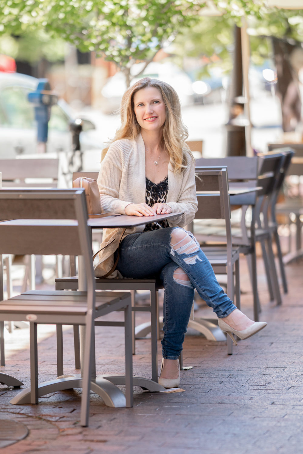 Petite Fashion Blog | Nordstrom Anniversary Sale | BP. Longline Open Cardigan | Paige Verdugo Ripped Crop Skinny Jeans | BP Lace Trim Satin Camisole Top