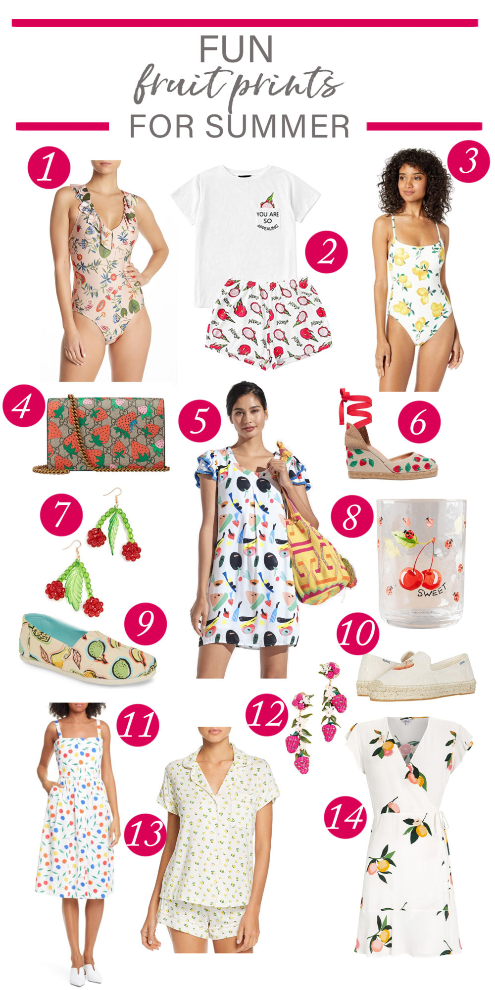 Fruit dresses | Fruit earrings | summer dresses