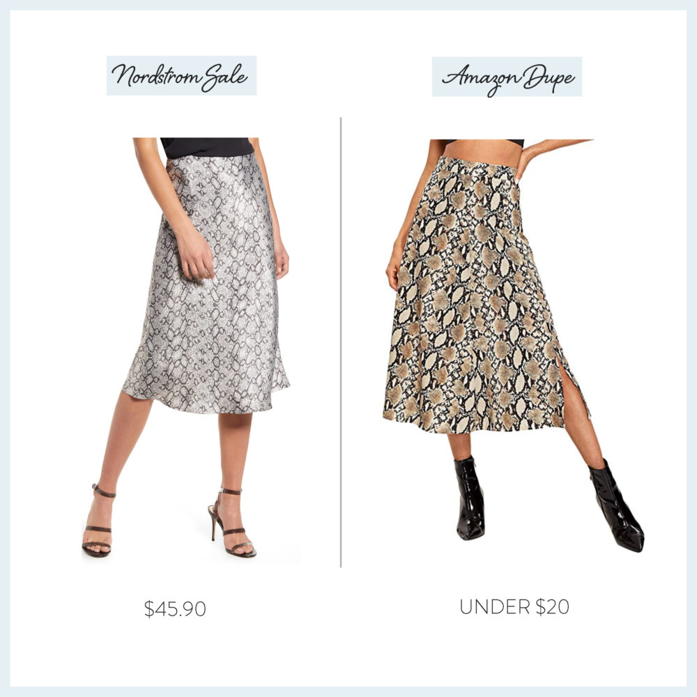 Nordstrom Anniversary Sale 2019 Amazon Dupe Guide | Snakeskin Skirt