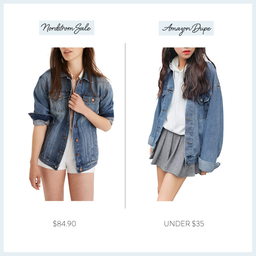Nordstrom Anniversary Sale 2019 Amazon Dupe Guide | Madwell Oversize Denim Jacket