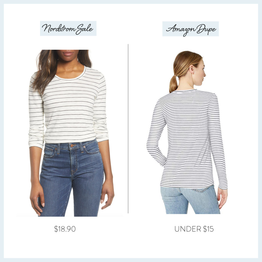 Nordstrom Anniversary Sale 2019 Amazon Dupe Guide | Caslon Stripe Tee