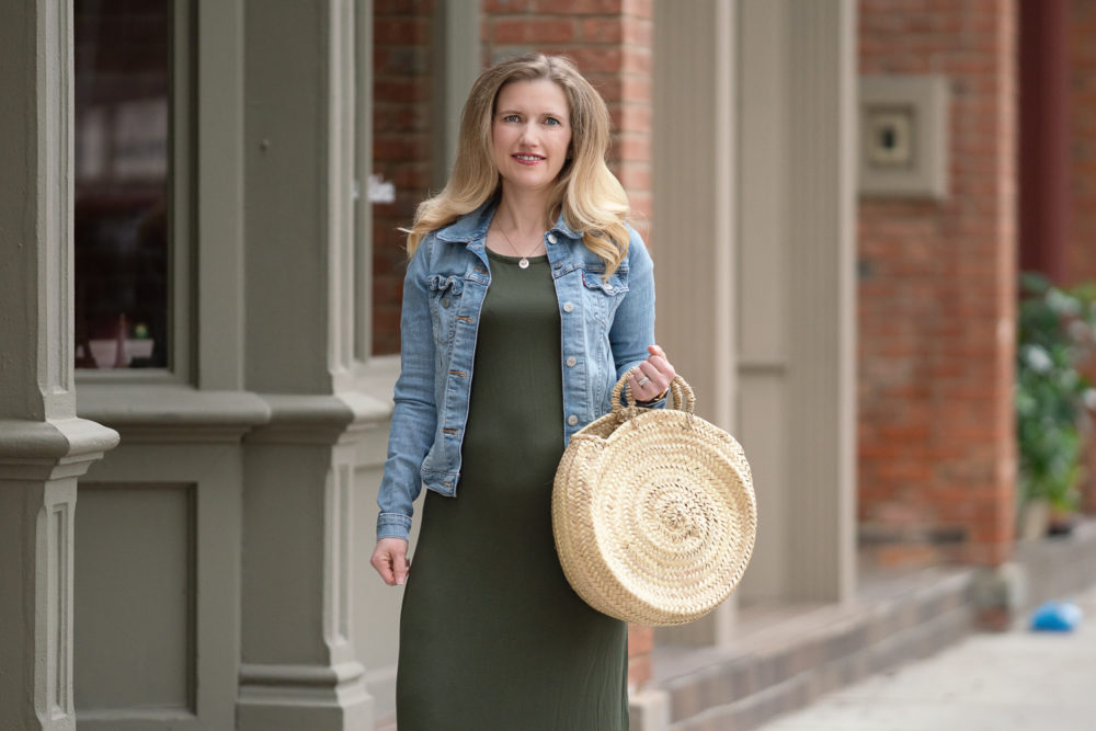 Petite Fashion Blog | Amazon Daily Ritual Maxi Dress | Levis Trucker Denim Jacket