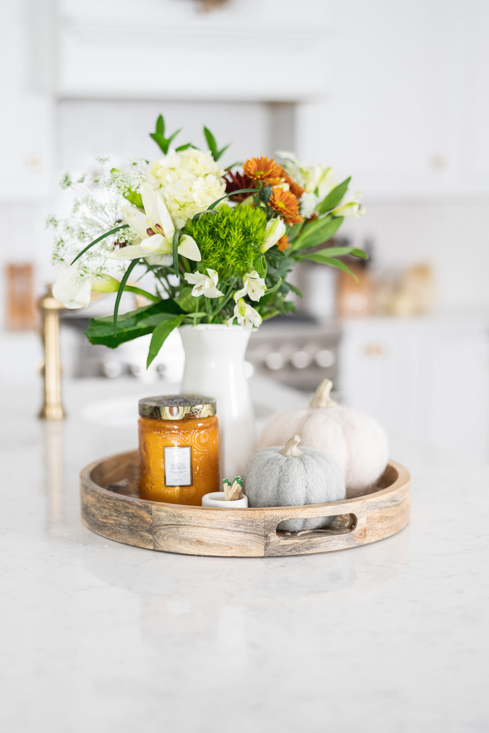 Petite Fashion Blog | Fall Home Decor Inspiration | Felt Pumpkins | Terrain Pumpkins | Voluspa Candle
