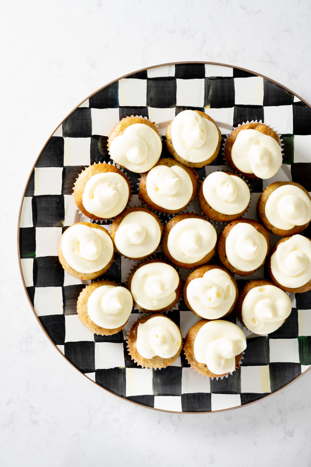 Petite Fashion Blog | Mackenzie Childs Royal Check | Banana Cupcakes with Cream Cheese Frosting