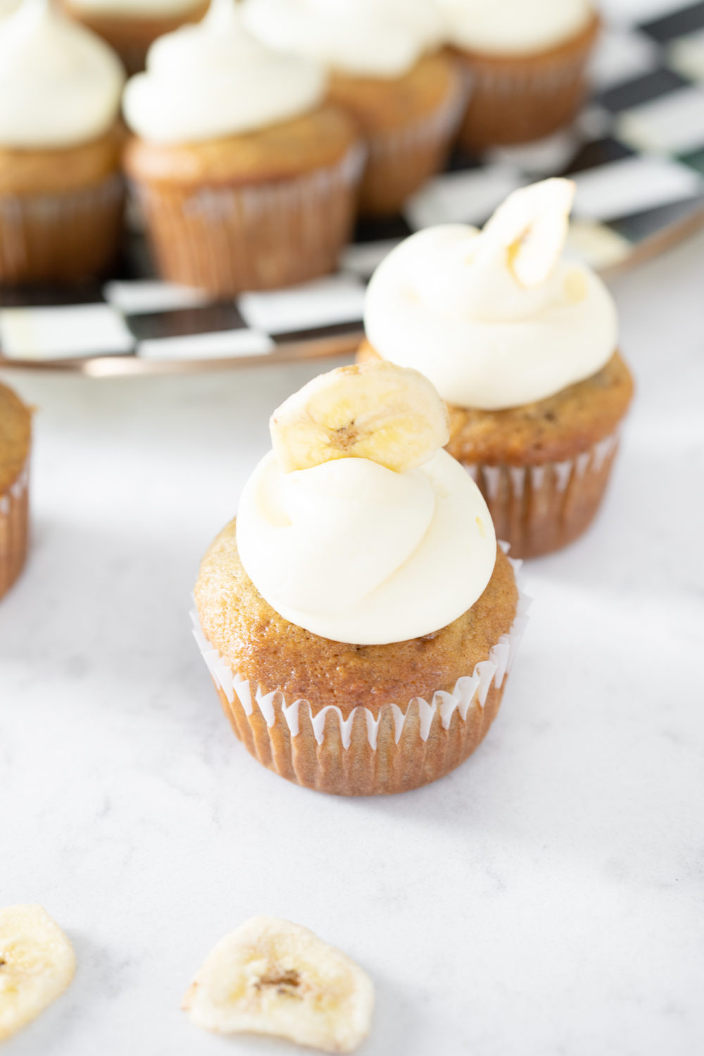 Petite Fashion Blog | Mackenzie Childs Royal Check | Banana Cupcakes with Cream Cheese Frosting