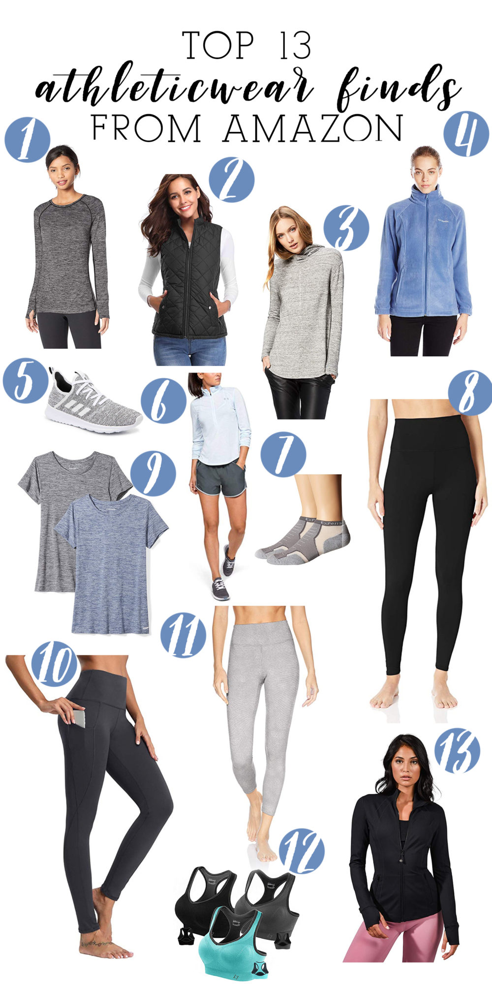 Petite Fashion Blog | Amazon Core 10 Leggings | Amazon Essentials Stripe Pullover | Amazon Women's Leggings | Puffer Vest | Black Nike Sneakers | Hydroflask