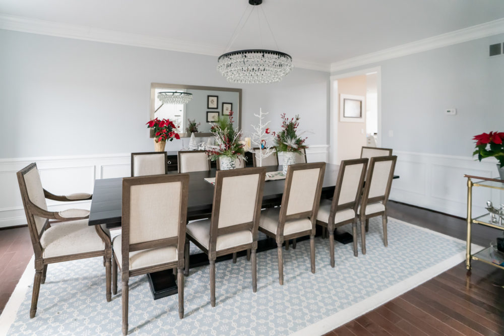 Petite Fashion Blog | Our Home for the Holidays | Christmas Decor | Flocked Christmas Tree 