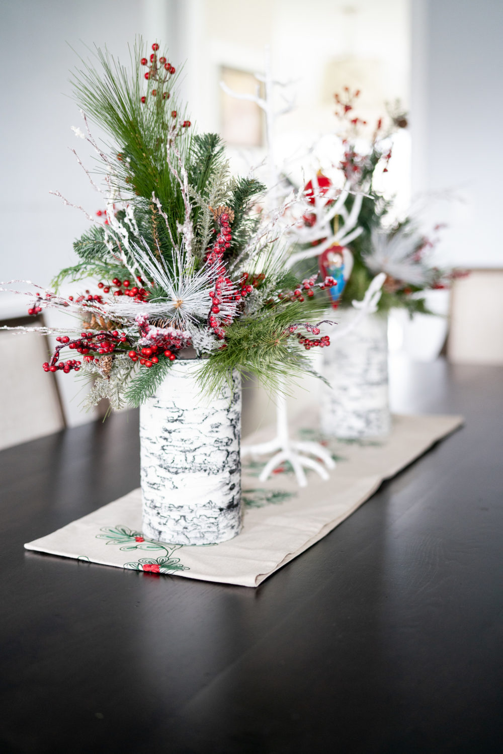 Petite Fashion Blog | Our Home for the Holidays | Christmas Decor | Flocked Christmas Tree | 