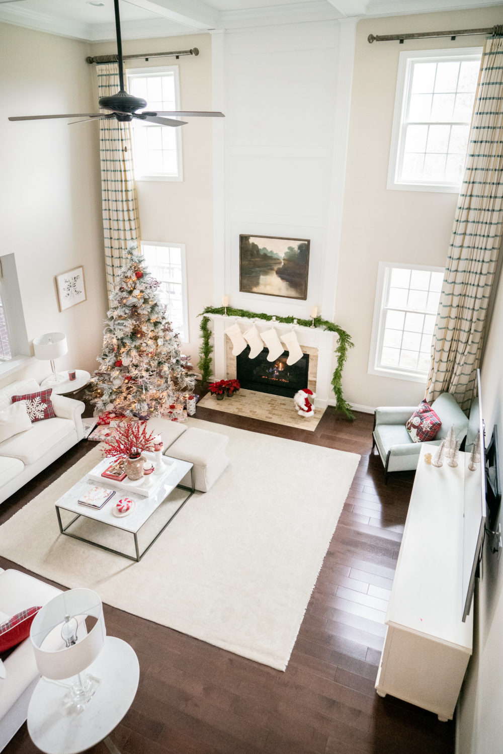Petite Fashion Blog | Our Home for the Holidays | Flocked Christmas Tree