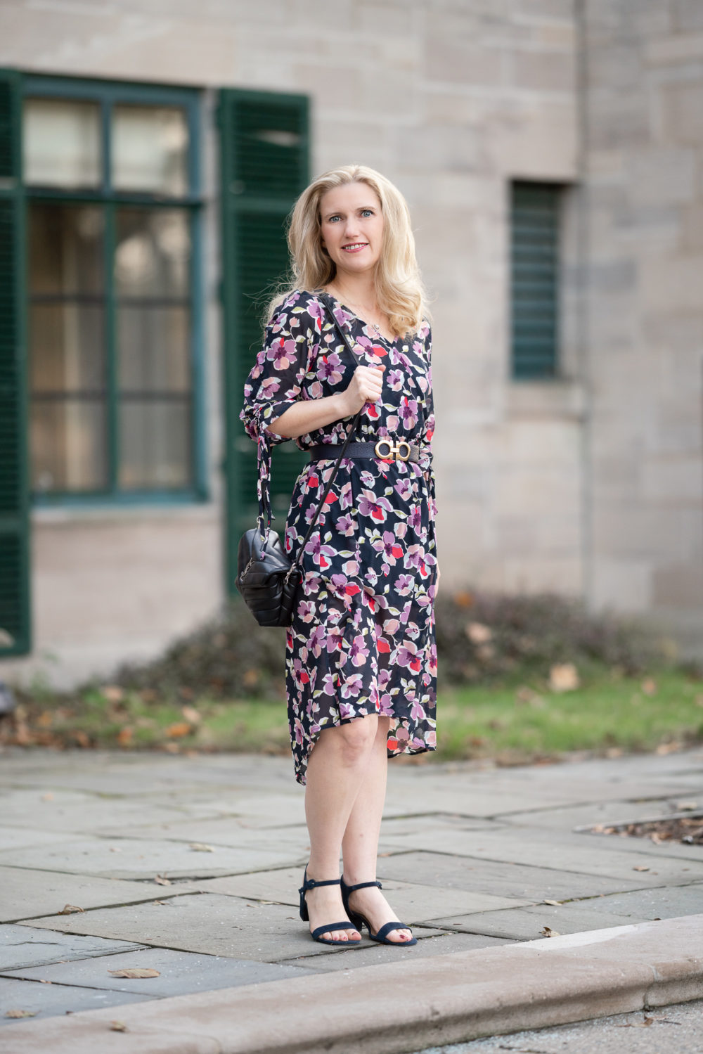 Petite Fashion Blog | B Collection by Bobeau Women's Sadie Ruched Sleeve Dress | Dresses Under $40