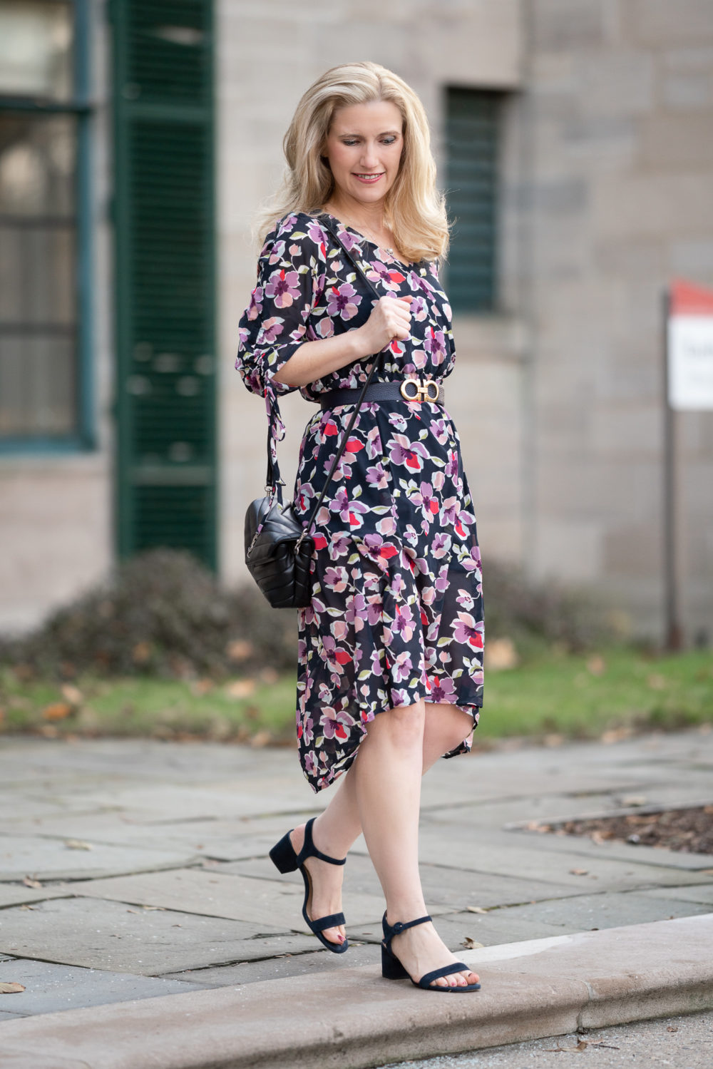 Petite Fashion Blog | B Collection by Bobeau Women's Sadie Ruched Sleeve Dress | Dresses Under $40