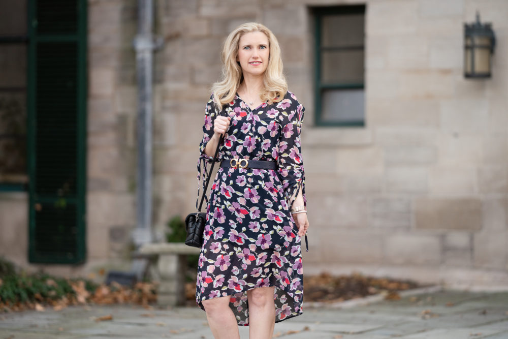 Petite Fashion Blog | B Collection by Bobeau Women's Sadie Ruched Sleeve Dress | Dresses Under $40