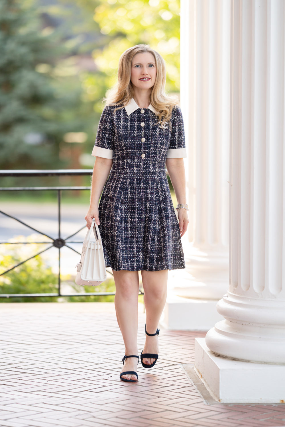 Petite Fashion Blog | Gal Meets Glam Tweed Dress