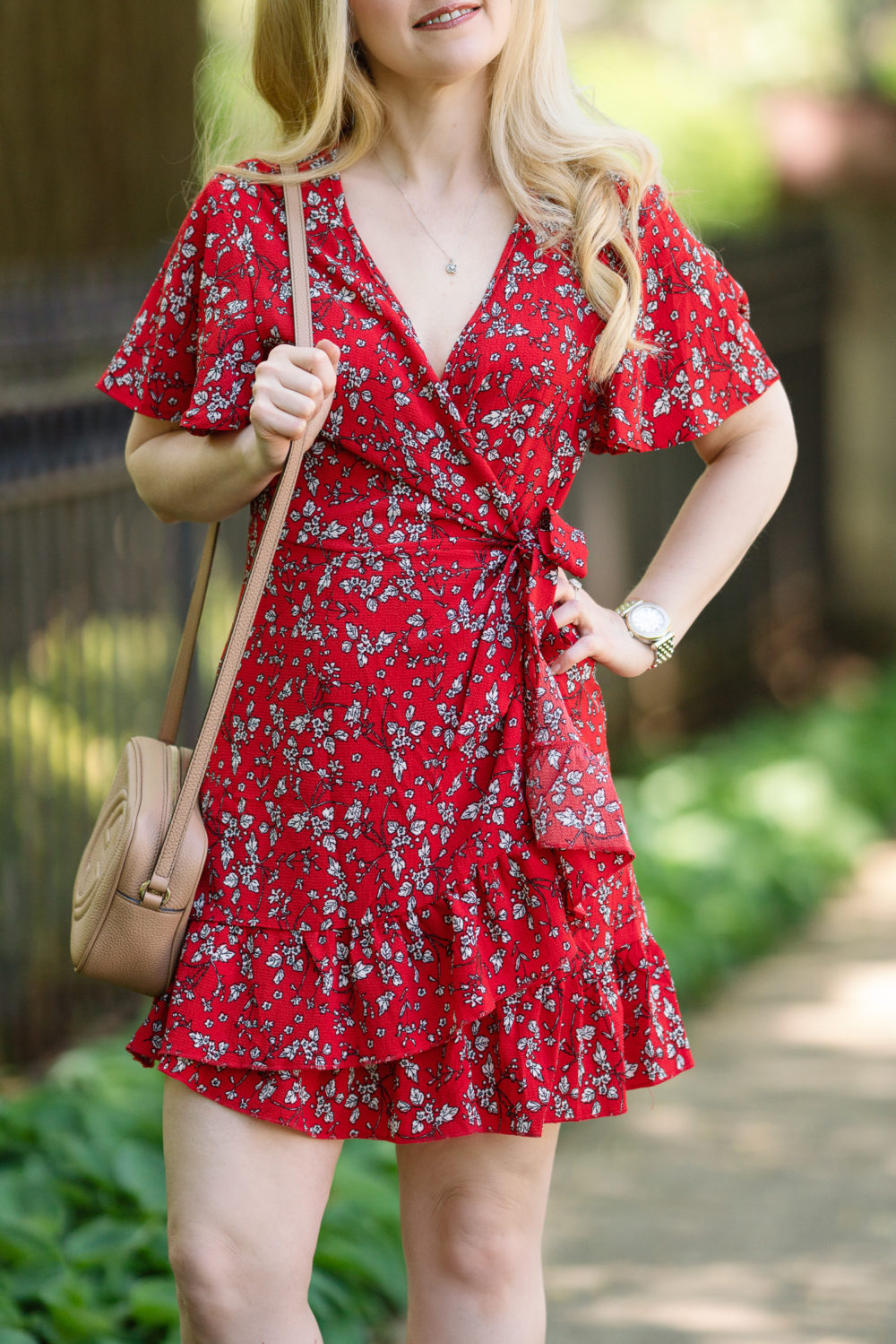 Petite Fashion Blog | Relipop Summer Women Short Sleeve Print Dress | Amazon Spring Dress | Amazon Summer Dresses | Floral Wrap Dress